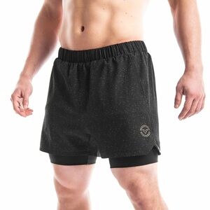 Virus 2N1 Shorts Men Size 2XL Black Running Workout Gym Activewear